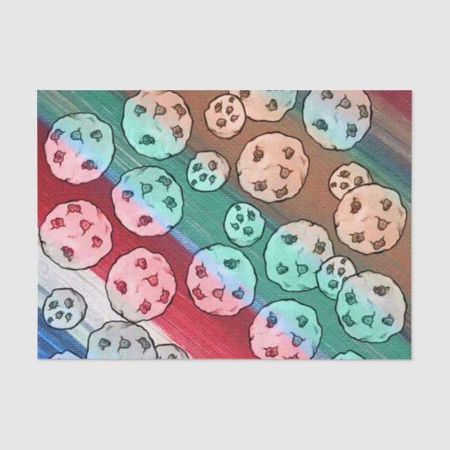 Papier Mousseline Modèle de biscuits aux pépites de chocolat         (Recto)