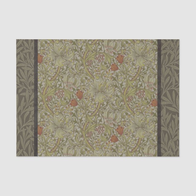 Papier Mousseline Modèle de branche de saule et de lys doré de Willi (Recto)