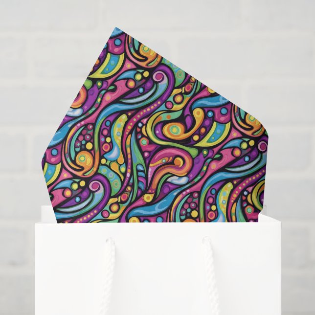 Papier Mousseline Modèle de carrelage de graffiti de bande dessinée  (Sac cadeau)