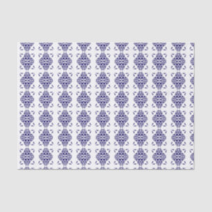 Papier Mousseline Modèle de Damas blanc et marine