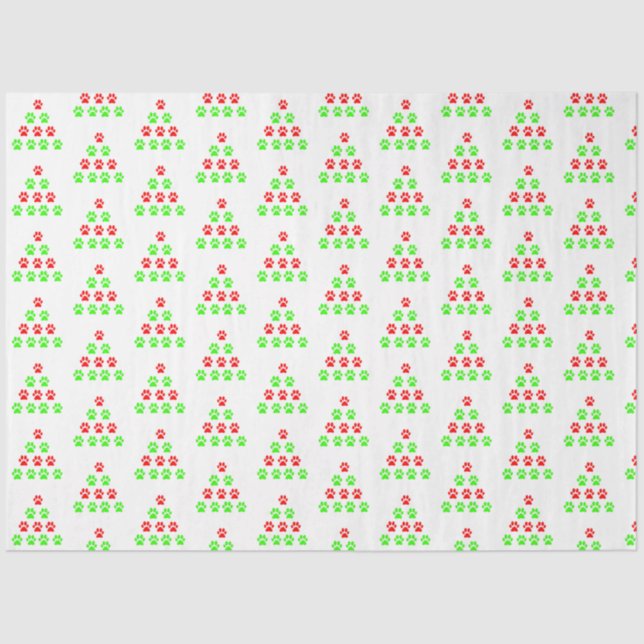 Papier Mousseline Modèle de l'arbre de Noël motif vert rouge (Recto)