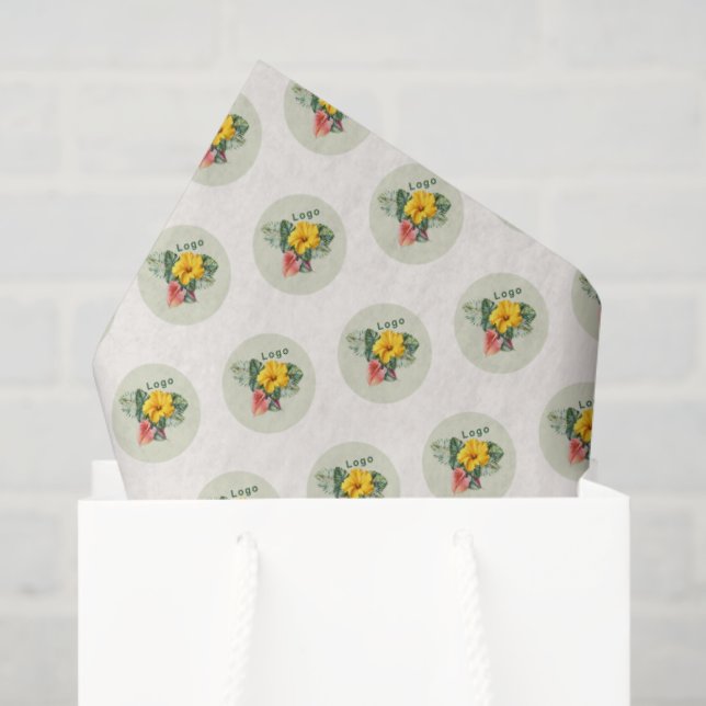 Papier Mousseline Modèle de logo de société Ecru (Sac cadeau)