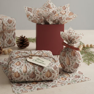 Papier Mousseline Modèle de Noël Earth Tones #12 ID1009