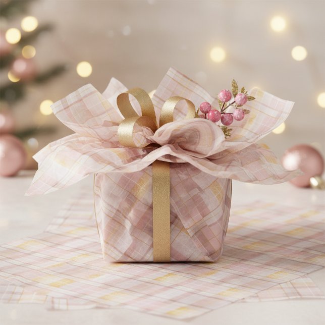 Papier Mousseline Modèle de Noël en or rose #7 ID1009 (Créateur téléchargé)