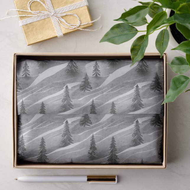 Papier Mousseline Modèle de Noël noir #10 ID1009 (Cadeau)