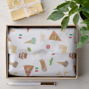 Papier Mousseline Modèle de nourriture italienne Pizza Pâtes Tiramis