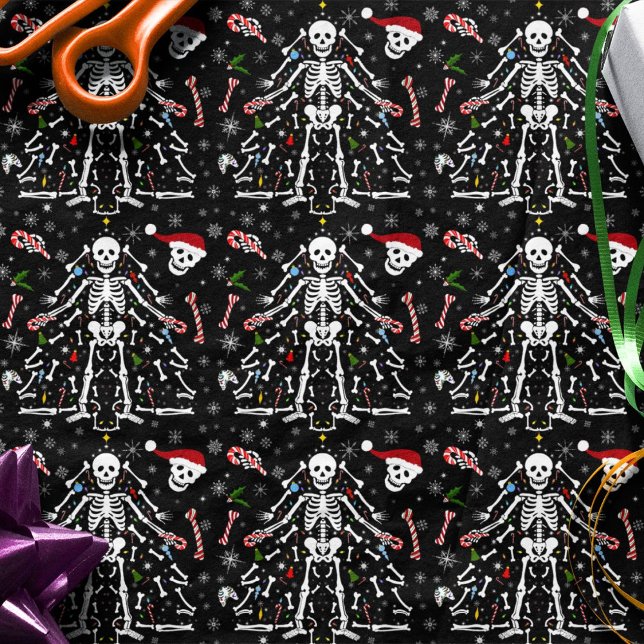 Papier Mousseline Modèle de squelette d'arbre de Noël joyeux (Créateur téléchargé)