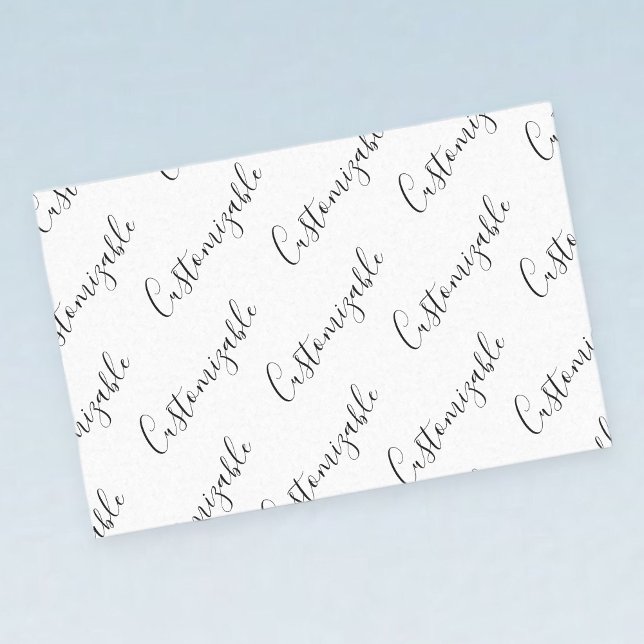 Papier Mousseline Modèle de texte de script moderne éditable | Noir  (Créateur téléchargé)