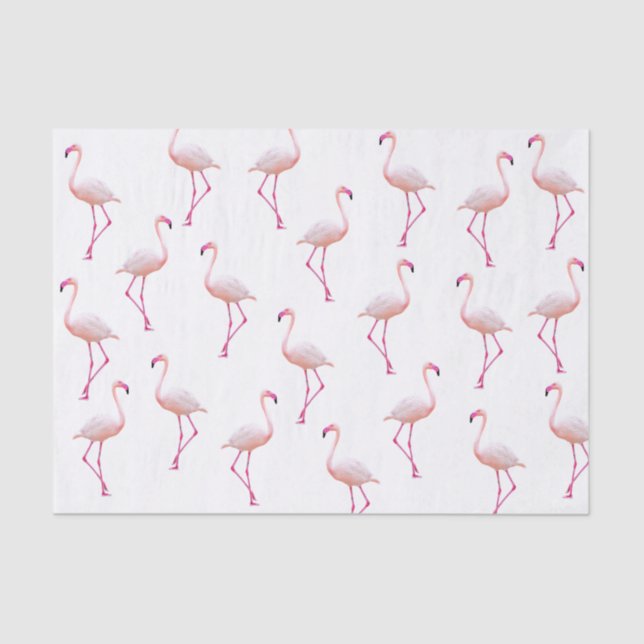 Papier Mousseline Modèle Flamingo d'été (Recto)