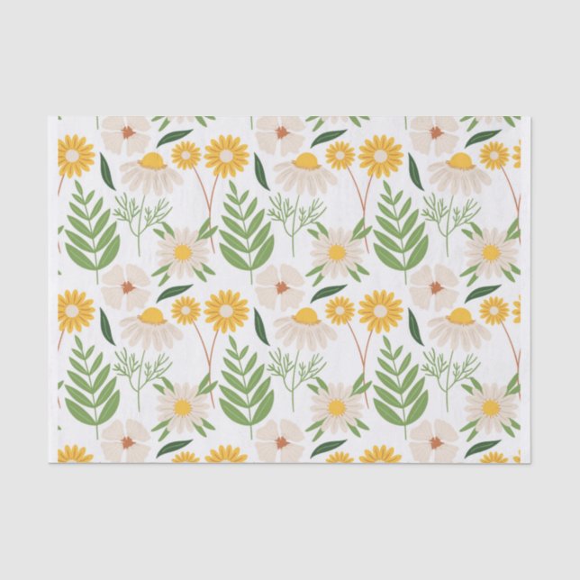 Papier Mousseline Modèle floral (Recto)