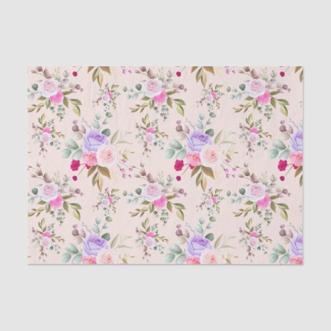 Papier Mousseline Modèle floral (Recto)