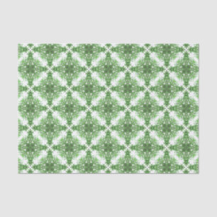 Papier Mousseline Modèle Floral Abstrait En Vert Noir Sur Blanc