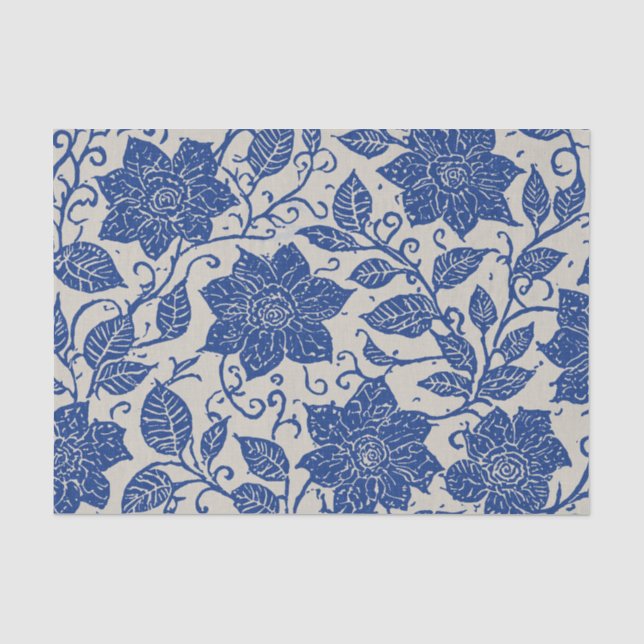 Papier Mousseline Modèle floral antique (Recto)