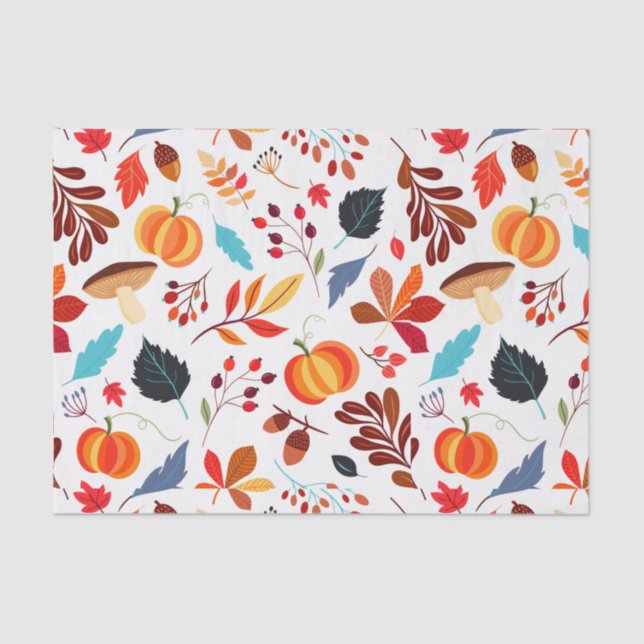 Papier Mousseline Modèle floral automne (Recto)