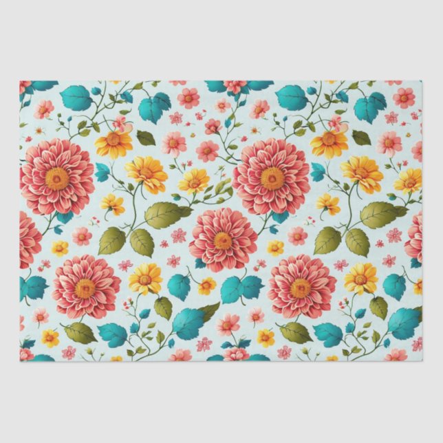 Papier Mousseline Modèle floral brillant (Recto)