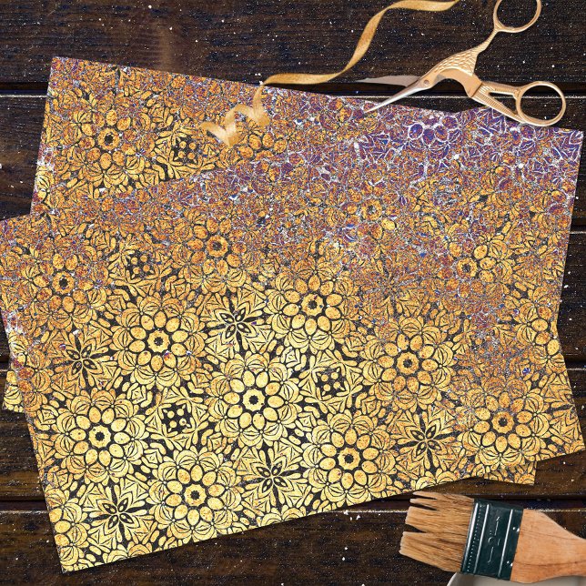 Papier Mousseline Modèle floral de Damas géométriques texturées roui (Créateur téléchargé)