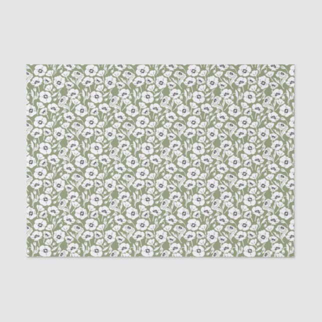 Papier Mousseline Modèle floral moderne (Recto)