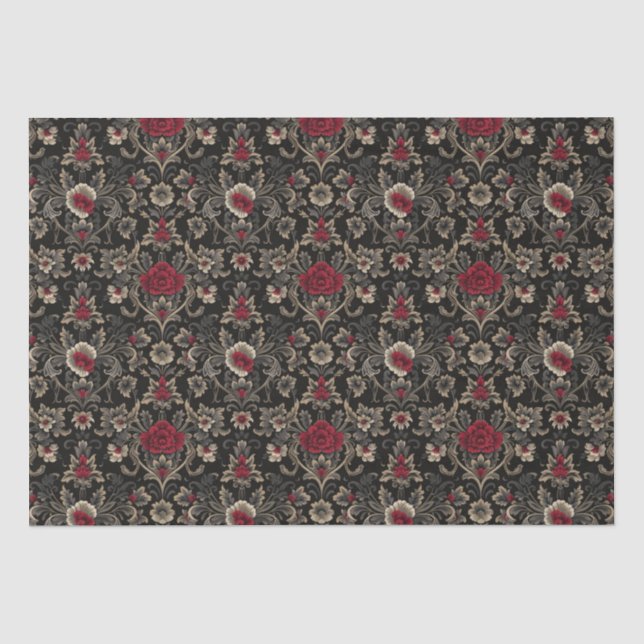 Papier Mousseline Modèle gothique Damask (Recto)