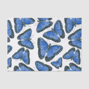 Papier Mousseline Modèle motif de papillon bleu morpho