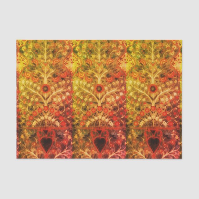 Papier Mousseline Modèle textile indien antique Tissu Papier (Recto)