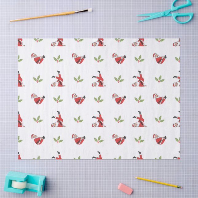 Papier Mousseline Modèles de Noël sans couture Pilates Santa (Artisanat)