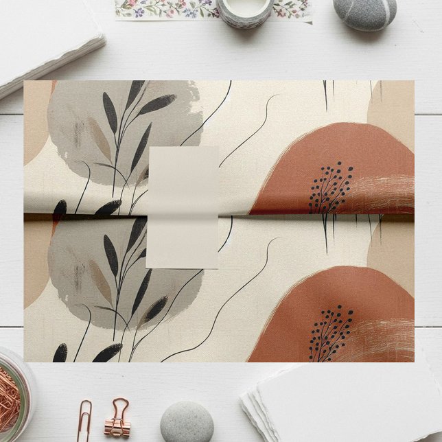 Papier Mousseline Modern Minimalist Organic Abstract Shapes Pattern (Créateur téléchargé)