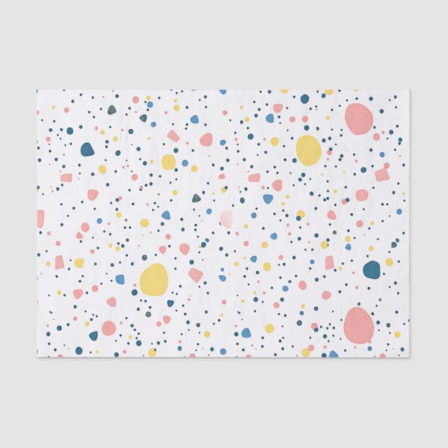Papier Mousseline Modern Terrazzo Confetti Dots Pattern Pastel (Recto)
