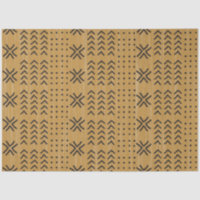Moderne Brown Motif africain en tissu boueux