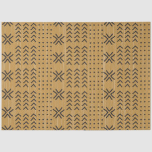 Papier Mousseline Moderne Brown Motif africain en tissu boueux