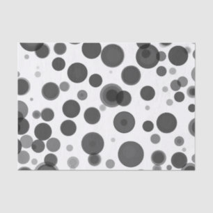 Papier Mousseline Moderne Bulles de points noirs gris blanc Fête