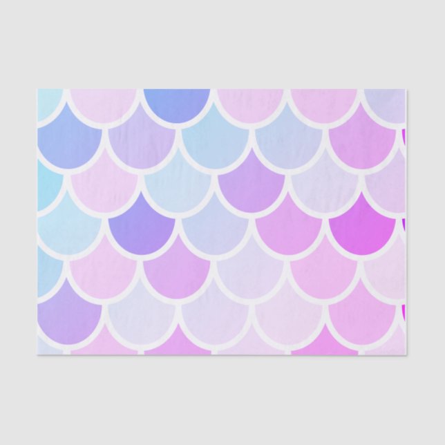 Papier Mousseline Moderne Coloré Jolie Sirène Motif sans couture (Recto)