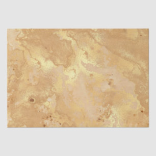 Papier Mousseline Moderne Élégant Faux Or Marbre Aquarelle Motif