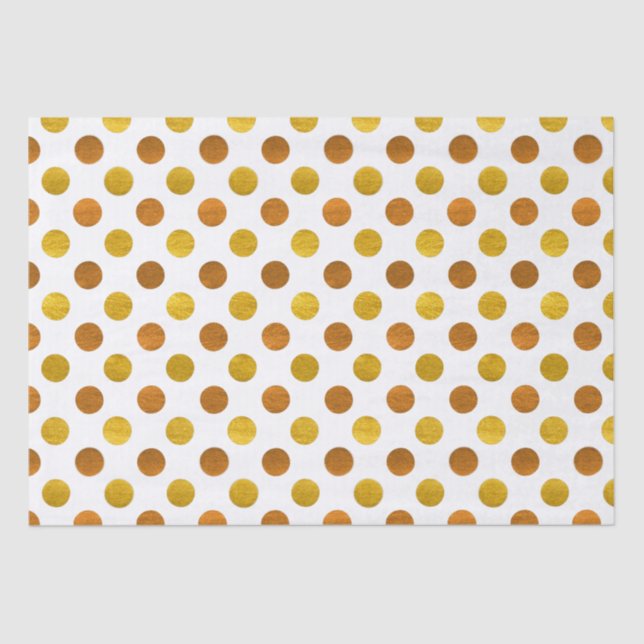Papier Mousseline Moderne Elégant Simple Classy Pois d'or blanc (Recto)
