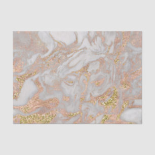 Papier Mousseline Moderne Faux Rose Gold Marble Swirl Chic