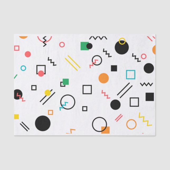 Papier Mousseline Moderne, ludique, cool, tendance, Memphis géométri (Recto)