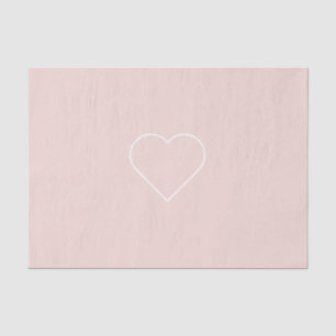 Papier Mousseline Moderne Pastel Rose & Coeur Minimaliste Beau Cadea