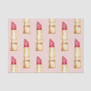 Papier Mousseline Moderne Pastel rose & rouge Motif à lèvres