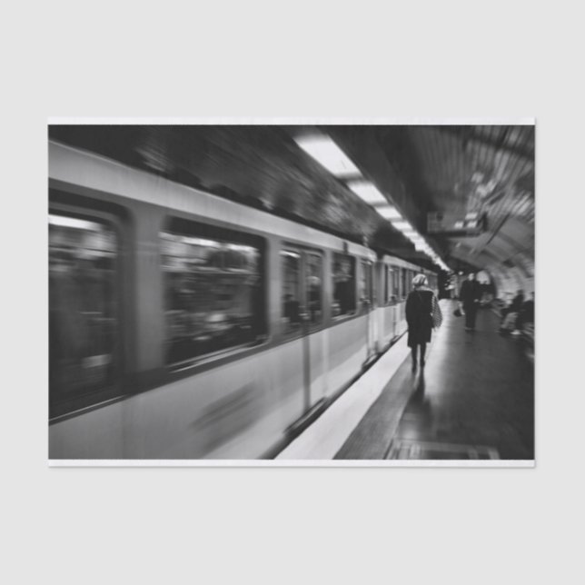 Papier Mousseline Moderne, vie urbaine parisienne (Recto)