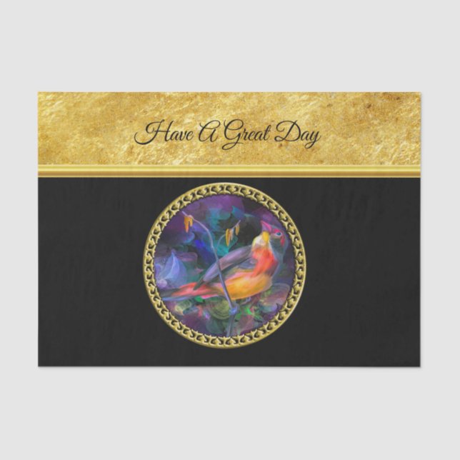 Papier Mousseline Moineau jaune-orange et pourpre de peinture à (Recto)