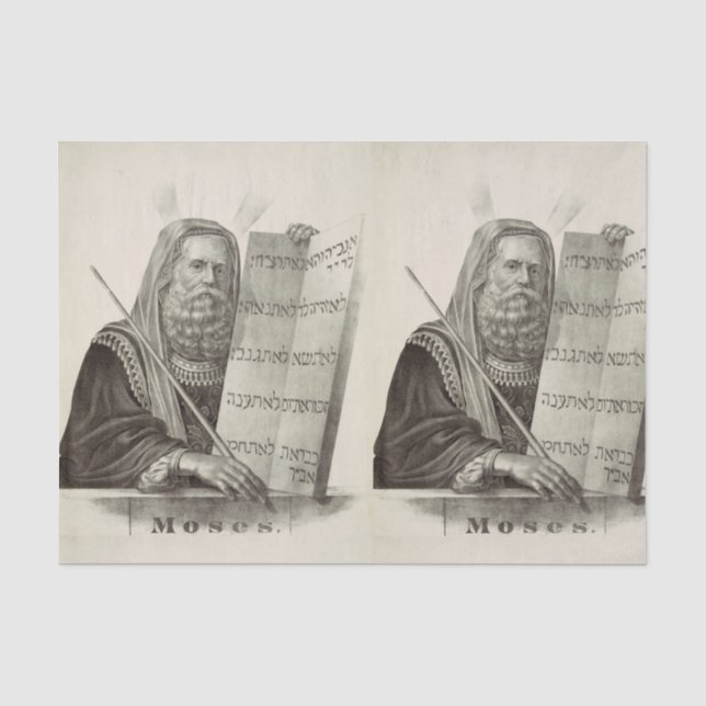 Papier Mousseline Moïse prophète avec les Tables de la Loi (Recto)