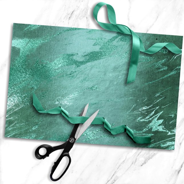 Papier Mousseline Molten Jade | Marbre de luxe Emerald Green (Créateur téléchargé)