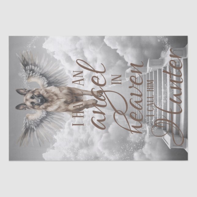 Papier Mousseline Mon Ange Berger Allemand Chien Au Ciel (Recto)