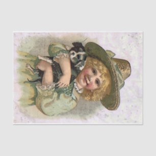 Papier Mousseline mon chiot et moi peignant 1920