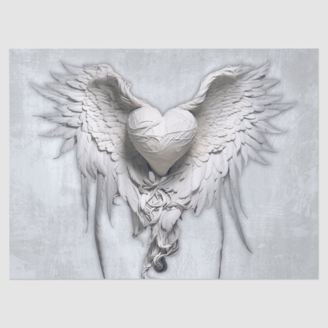 Papier Mousseline Mon Coeur d'Ange, Coeur ailé (Recto)