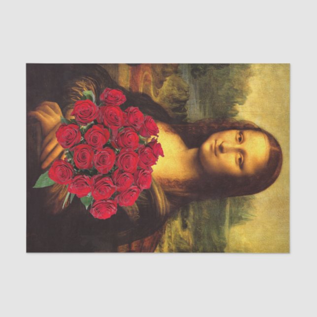 Papier Mousseline Mona Lisa aime les Roses (Recto)