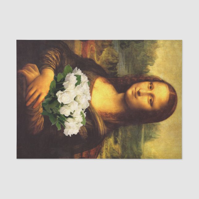 Papier Mousseline Mona Lisa aime les roses blanches (Recto)