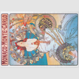 Papier Mousseline Monaco, Monte-Carlo, Mucha