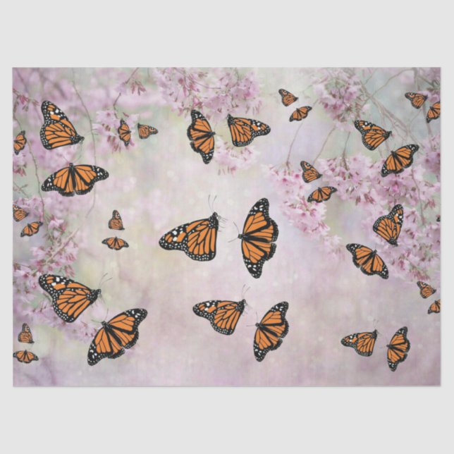 Papier Mousseline Monarque Butterflies (Recto)