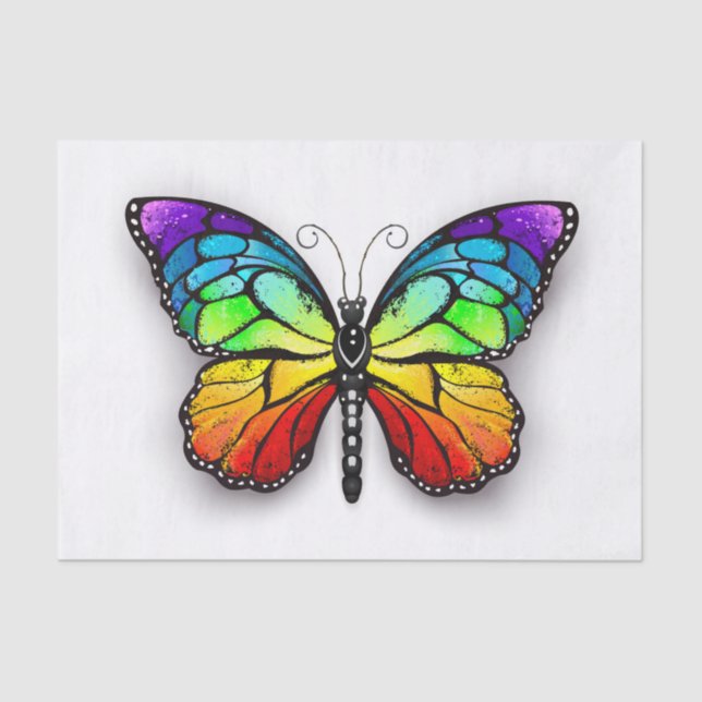 Papier Mousseline Monarque papillon arc-en-ciel (Recto)