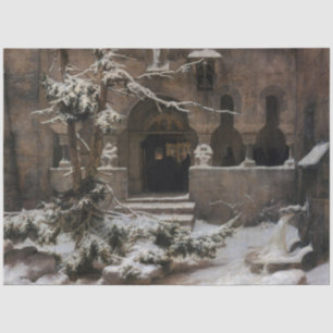 Papier Mousseline Monastère en Neige d'hiver (par Karl Laling)